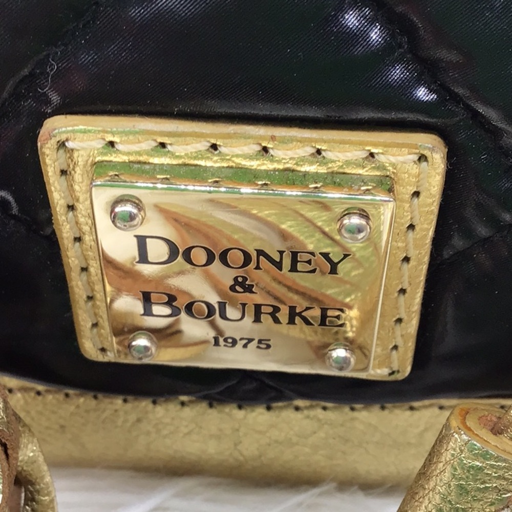 Dooney & Burke Quilted Black Gold Backpack - Picture 2 of 16